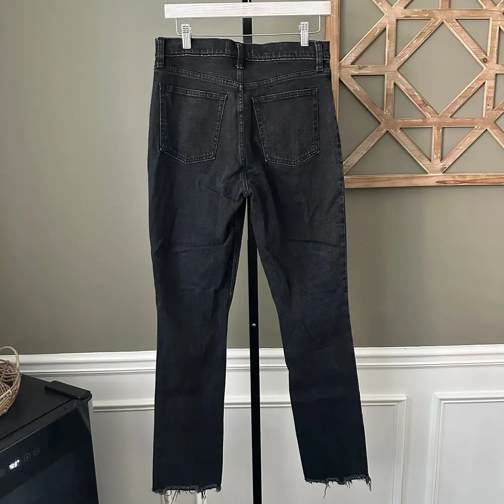 Abercrombie High Rise Skinny Jean with Slit - Washed Black - 8 R